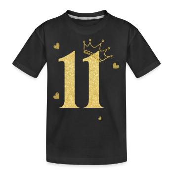 Goldene Krone zum 11-jährigen Jubiläum - Kinder Premium Bio T-Shirt - Schwarz - Vorne