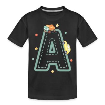 Brief an das Fahrzeug - personalisiertes Kindergeschenk - Kinder Premium Bio T-Shirt - Schwarz - Vorne