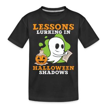 Les leçons tapies dans l’ombre d’Halloween - T-shirt bio Premium Enfant - noir - Devant