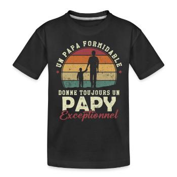 Papa formidable, papy exceptionnel - T-shirt bio Premium Enfant - noir - Devant