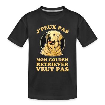 Chien de race golden retriever - T-shirt bio Premium Enfant - noir - Devant