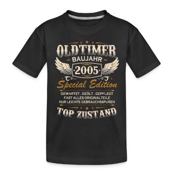 Oldtimer Baujahr 2005 Jahrgang Geburtstag Geschenk - Kinder Premium Bio T-Shirt - Schwarz - Vorne
