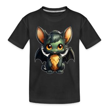 Chauve-souris Halloween I Cartoon Mignonne chauve-souris - T-shirt bio Premium Enfant - noir - Devant