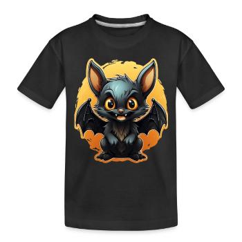 Chauve-souris Halloween I Cartoon Mignonne chauve-souris - T-shirt bio Premium Enfant - noir - Devant