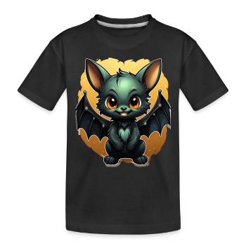 Chauve-souris Halloween I Cartoon Mignonne chauve-souris - T-shirt bio Premium Enfant - noir - Devant