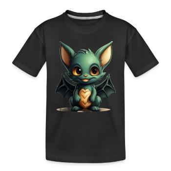Chauve-souris Halloween I Cartoon Mignonne chauve-souris - T-shirt bio Premium Enfant - noir - Devant