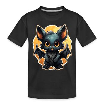Chauve-souris Halloween I Cartoon Mignonne chauve-souris - T-shirt bio Premium Enfant - noir - Devant