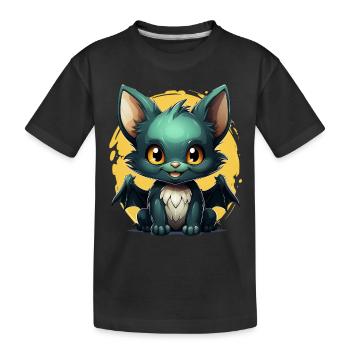 Chauve-souris Halloween I Cartoon Mignonne chauve-souris - T-shirt bio Premium Enfant - noir - Devant