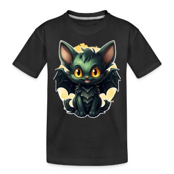 Chauve-souris Halloween I Cartoon Mignonne chauve-souris - T-shirt bio Premium Enfant - noir - Devant