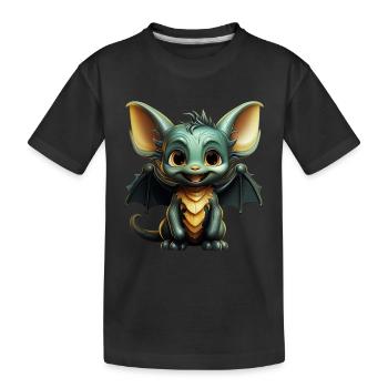 Chauve-souris Halloween I Cartoon Mignonne chauve-souris - T-shirt bio Premium Enfant - noir - Devant