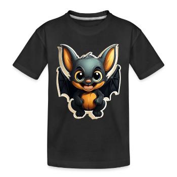 Chauve-souris Halloween I Cartoon Mignonne chauve-souris - T-shirt bio Premium Enfant - noir - Devant