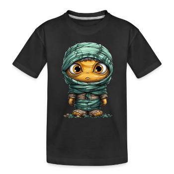 Halloween Spooky Cartoon Mummy - Kinder Premium Bio T-Shirt - Schwarz - Vorne