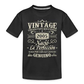 2005 Millésime 18 ans Anniversaire - T-shirt bio Premium Enfant - noir - Devant