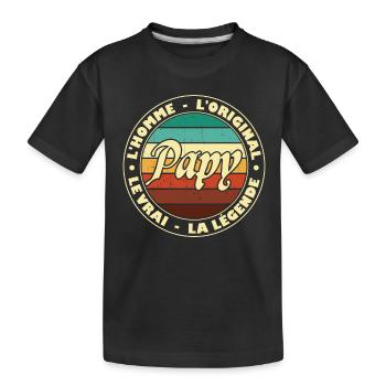Papy homme original légende grand père cadeau - T-shirt bio Premium Enfant - noir - Devant