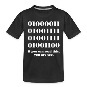 Cadeau développeurs de code binaire informatique - T-shirt bio Premium Enfant - noir - Devant