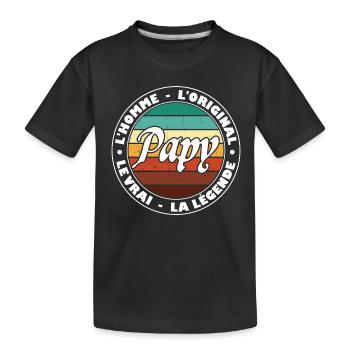 Papy homme original légende grand père cadeau - T-shirt bio Premium Enfant - noir - Devant