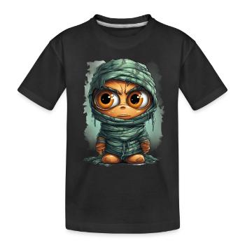 Halloween Spooky Cartoon Mummy - Kinder Premium Bio T-Shirt - Schwarz - Vorne