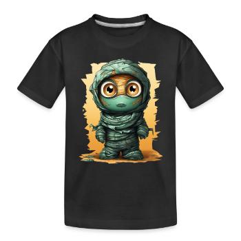 Halloween Spooky Cartoon Mummy - Kinder Premium Bio T-Shirt - Schwarz - Vorne