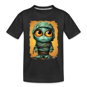 Halloween Spooky Cartoon Mummy - Kinder Premium Bio T-Shirt - Schwarz - Vorne