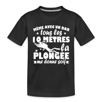La plongée me donne soif Humour Cadeau - T-shirt bio Premium Enfant - noir - Devant