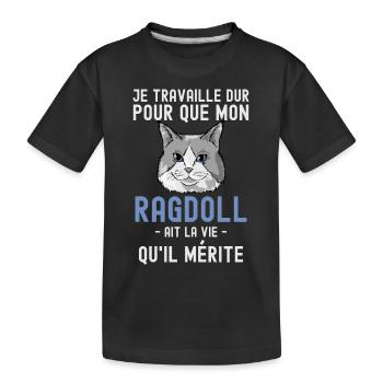 Chat mignon de race Ragdoll - T-shirt bio Premium Enfant - noir - Devant