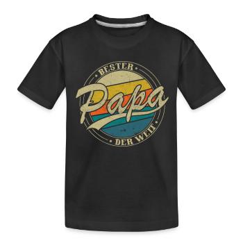 Bester Papa der welt - Kinder Premium Bio T-Shirt - Schwarz - Vorne