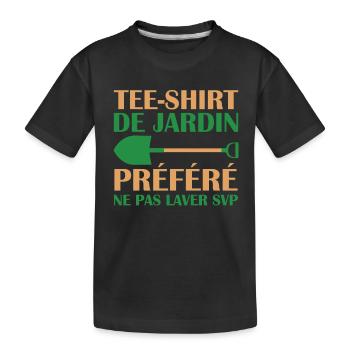 Tee Shirt De Jardin Préféré Ne Pas Laver Svp - T-shirt bio Premium Enfant - noir - Devant