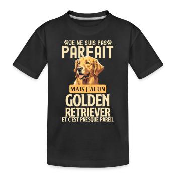 Chien de race golden retriever 5 - T-shirt bio Premium Enfant - noir - Devant