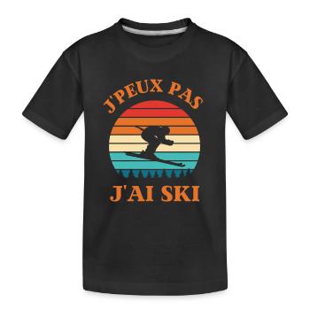 Ski retour ski alpin - T-shirt bio Premium Enfant - noir - Devant