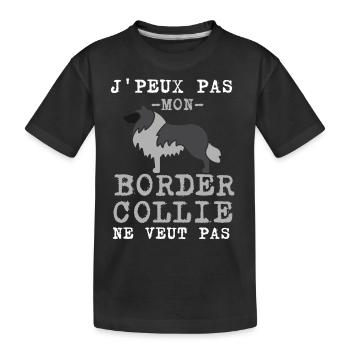 Chien de race border collie - T-shirt bio Premium Enfant - noir - Devant