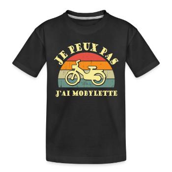 Je peux pas j ai mobylette Cadeau - T-shirt bio Premium Enfant - noir - Devant