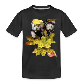 Josefine + Finn Herbst - Kinder Premium Bio T-Shirt - Schwarz - Vorne