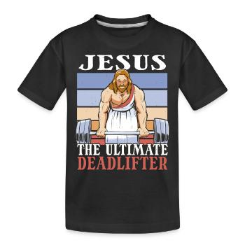 Jésus Le Soulevé de Terre Ultime - Soulevé de terre en salle - T-shirt bio Premium Enfant - noir - Devant