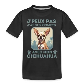 chien doux chihuahua 1 - T-shirt bio Premium Enfant - noir - Devant