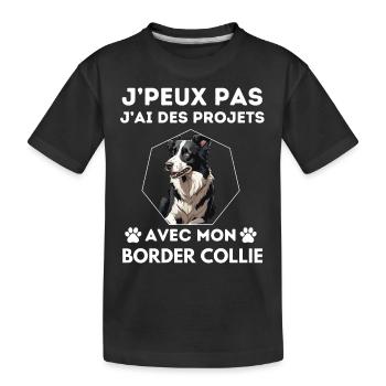 chien doux border collie 3 - T-shirt bio Premium Enfant - noir - Devant