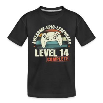Level 14 Complete Geschenk zum 14. Geburtstag - Kinder Premium Bio T-Shirt - Schwarz - Vorne