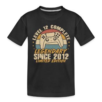 Level 12 Complete Legendär seit 2012 - Kinder Premium Bio T-Shirt - Schwarz - Vorne