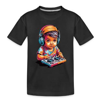 Lustiges DJ als Baby Musik Kind Mischpult Party - Kinder Premium Bio T-Shirt - Schwarz - Vorne