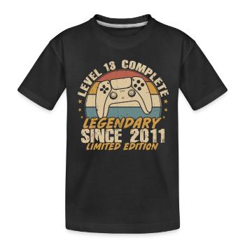 Level 13 Komplett legendär seit 2011 - Kinder Premium Bio T-Shirt - Schwarz - Vorne