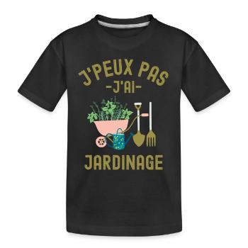 Humour jardinage jardin chenille - T-shirt bio Premium Enfant - noir - Devant