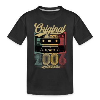 Vintage Anniversary 2006 Retro Kassette - Kinder Premium Bio T-Shirt - Schwarz - Vorne