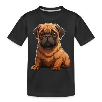 Portrait de carlin - T-shirt bio Premium Enfant - noir - Devant