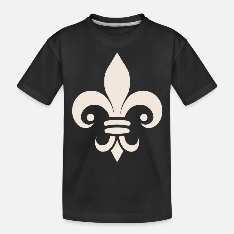 Schlichtes Fleur de lys Design - Kinder Premium Bio T-Shirt - Schwarz