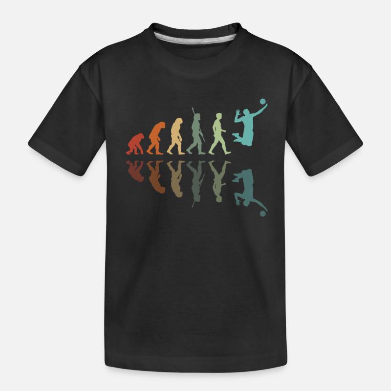 Volleyball Evolution - Kinder Premium Bio T-Shirt - Schwarz