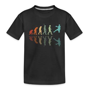 Handball-Evolution - Kinder Premium Bio T-Shirt - Schwarz - Vorne