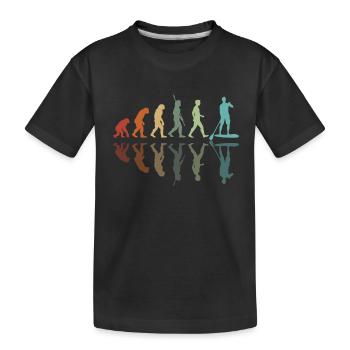 Paddleboard Evolution - Kinder Premium Bio T-Shirt - Schwarz - Vorne