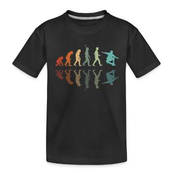 Skater-Evolution - Kinder Premium Bio T-Shirt - Schwarz - Vorne