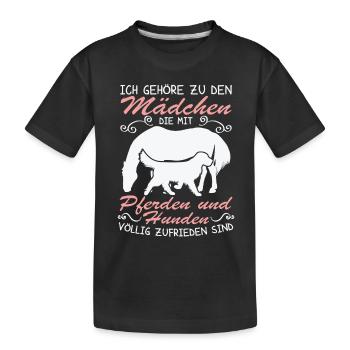 Hunden völlig zufrieden - Kinder Premium Bio T-Shirt - Schwarz - Vorne