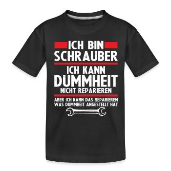 Ich bin schrauber - Kinder Premium Bio T-Shirt - Schwarz - Vorne