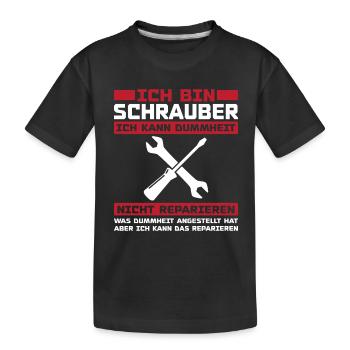 Ich bin schrauber - Kinder Premium Bio T-Shirt - Schwarz - Vorne